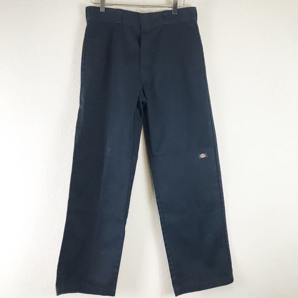 Dickies Loose Fit Double Knee Work Pants Straight Leg High Rise Dark Navy 33x32